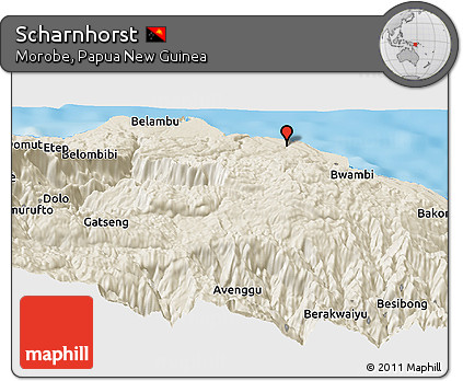 Shaded Relief Panoramic Map of Scharnhorst