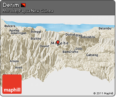 Shaded Relief Panoramic Map of Derim