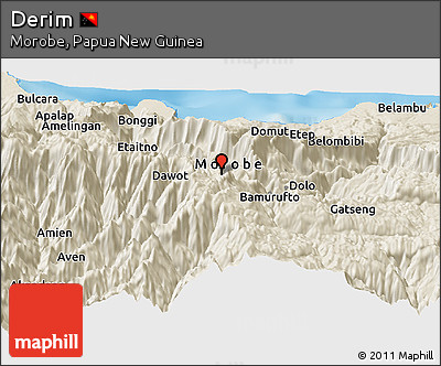 Shaded Relief Panoramic Map of Derim