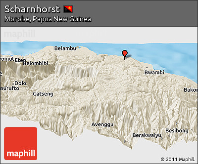 Shaded Relief Panoramic Map of Scharnhorst