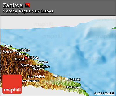 Physical Panoramic Map of Zankoa