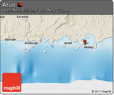 Shaded Relief 3D Map of Atuo