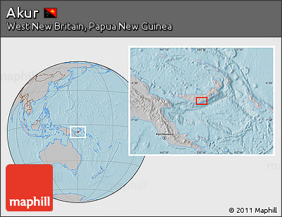 Gray Location Map of Akur, hill shading