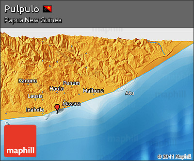 Political 3D Map of Pulpulo