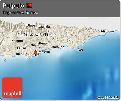 Shaded Relief Panoramic Map of Pulpulo