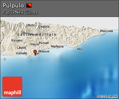 Shaded Relief Panoramic Map of Pulpulo