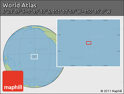 Savanna Style Location Map of the Area around 6° 7' 16" S, 151° 13' 29" W