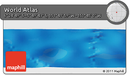 Shaded Relief Panoramic Map of the Area around 6° 7' 16" S, 151° 13' 29" W