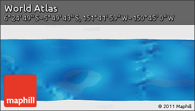 Shaded Relief Panoramic Map of the Area around 6° 7' 16" S, 151° 13' 29" W