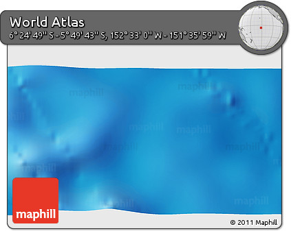 Physical 3D Map of the Area around 6° 7' 16" S, 152° 4' 29" W