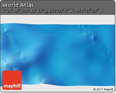 Physical 3D Map of the Area around 6° 7' 16" S, 152° 4' 29" W