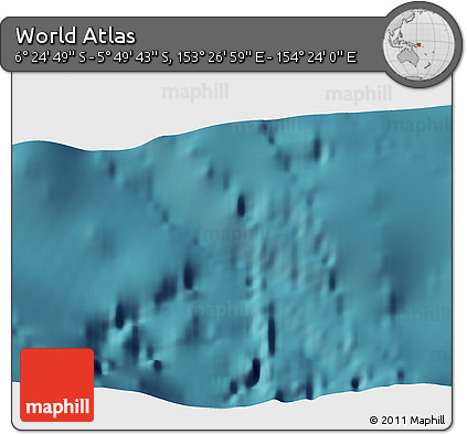 Satellite 3D Map of the Area around 6° 7' 16" S, 153° 55' 30" E