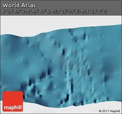 Satellite 3D Map of the Area around 6° 7' 16" S, 153° 55' 30" E