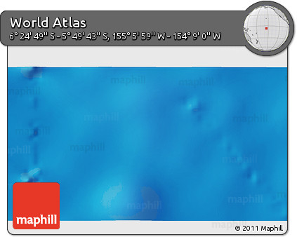Physical 3D Map of the Area around 6° 7' 16" S, 154° 37' 30" W