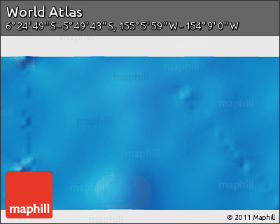 Physical 3D Map of the Area around 6° 7' 16" S, 154° 37' 30" W