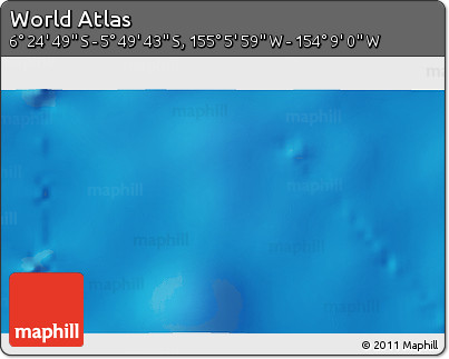 Physical 3D Map of the Area around 6° 7' 16" S, 154° 37' 30" W