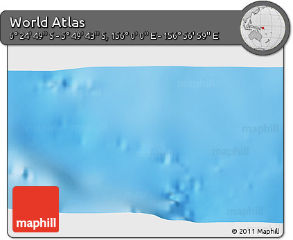 Physical 3D Map of the Area around 6° 7' 16" S, 156° 28' 29" E