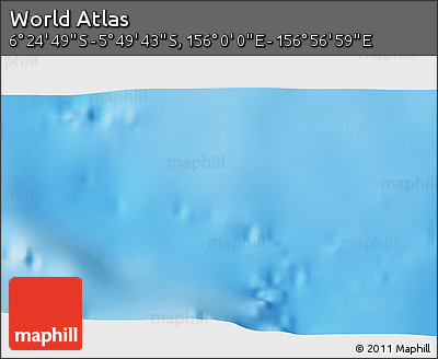 Physical 3D Map of the Area around 6° 7' 16" S, 156° 28' 29" E