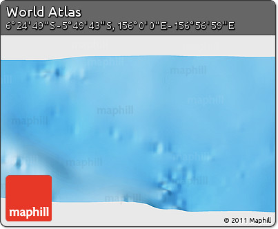 Physical 3D Map of the Area around 6° 7' 16" S, 156° 28' 29" E