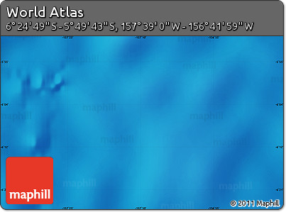 Physical Map of the Area around 6° 7' 16" S, 157° 10' 30" W