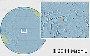 Savanna Style Location Map of the area around 6° 7' 16" S, 158° 1' 30" W, hill shading
