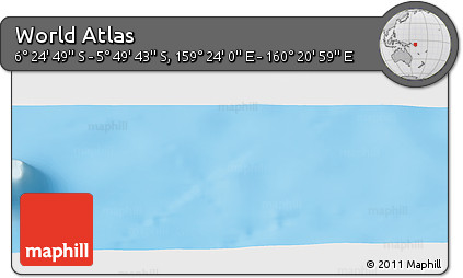 Physical Panoramic Map of the Area around 6° 7' 16" S, 159° 52' 30" E