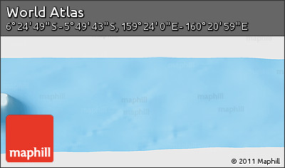 Physical Panoramic Map of the Area around 6° 7' 16" S, 159° 52' 30" E