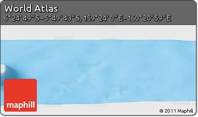 Physical Panoramic Map of the Area around 6° 7' 16" S, 159° 52' 30" E