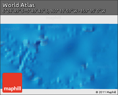 Physical 3D Map of the Area around 6° 7' 16" S, 159° 43' 29" W