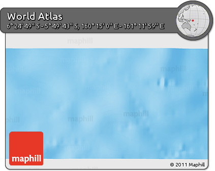Physical 3D Map of the Area around 6° 7' 16" S, 160° 43' 29" E