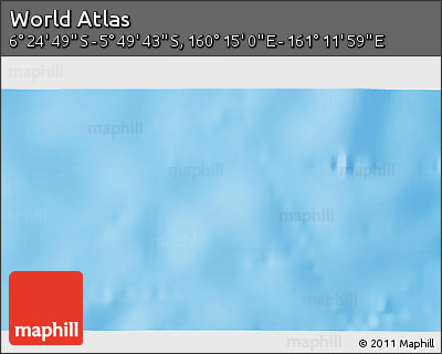 Physical 3D Map of the Area around 6° 7' 16" S, 160° 43' 29" E