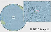 Savanna Style Location Map of the area around 6° 7' 16" S, 161° 25' 30" W, hill shading