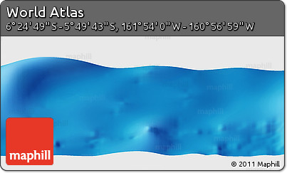 Physical Panoramic Map of the Area around 6° 7' 16" S, 161° 25' 30" W