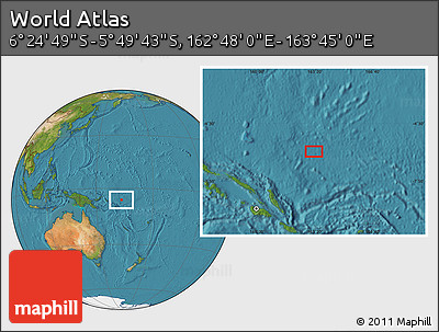 Satellite Location Map of the Area around 6° 7' 16" S, 163° 16' 30" E