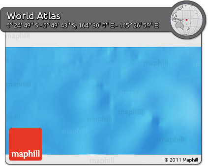 Physical 3D Map of the Area around 6° 7' 16" S, 164° 58' 29" E
