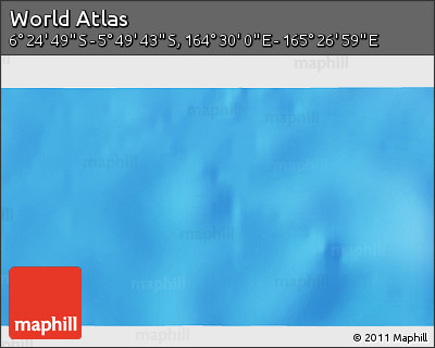Physical 3D Map of the Area around 6° 7' 16" S, 164° 58' 29" E