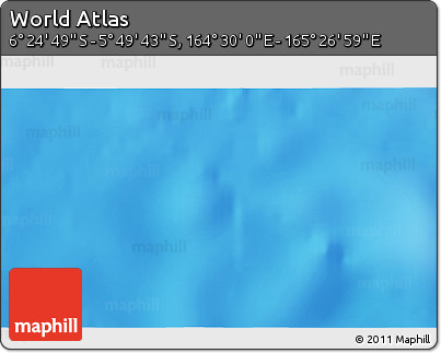 Physical 3D Map of the Area around 6° 7' 16" S, 164° 58' 29" E