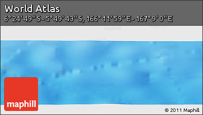 Physical Panoramic Map of the Area around 6° 7' 16" S, 166° 40' 30" E