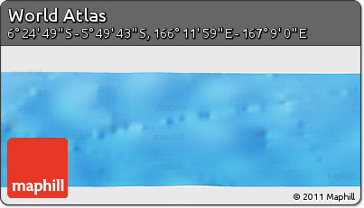 Physical Panoramic Map of the Area around 6° 7' 16" S, 166° 40' 30" E