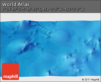Political 3D Map of the Area around 6° 7' 16" S, 166° 31' 30" W