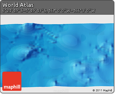Political 3D Map of the Area around 6° 7' 16" S, 166° 31' 30" W