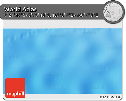 Physical 3D Map of the Area around 6° 7' 16" S, 167° 31' 30" E