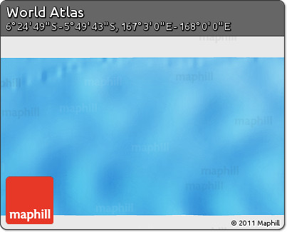 Physical 3D Map of the Area around 6° 7' 16" S, 167° 31' 30" E