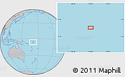 Gray Location Map of the area around 6° 7' 16" S, 170° 4' 29" E