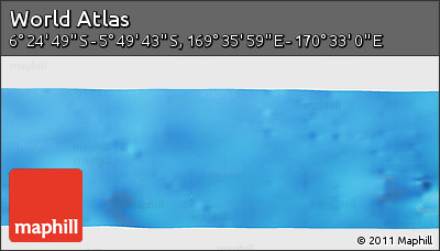 Physical Panoramic Map of the Area around 6° 7' 16" S, 170° 4' 29" E
