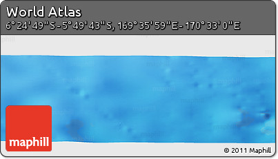 Physical Panoramic Map of the Area around 6° 7' 16" S, 170° 4' 29" E