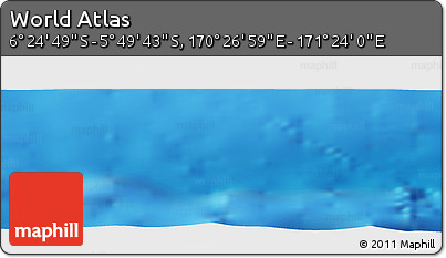 Physical Panoramic Map of the Area around 6° 7' 16" S, 170° 55' 30" E