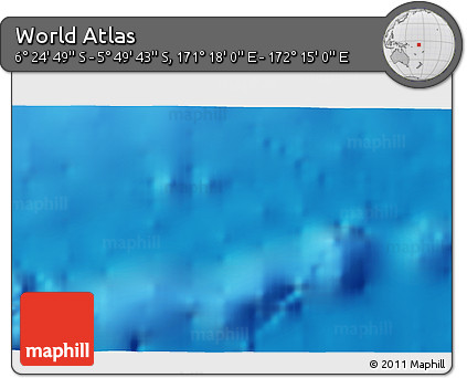 Physical 3D Map of the Area around 6° 7' 16" S, 171° 46' 30" E