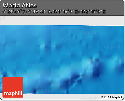 Physical 3D Map of the Area around 6° 7' 16" S, 171° 46' 30" E