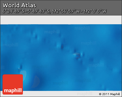 Physical 3D Map of the Area around 6° 7' 16" S, 172° 28' 29" W